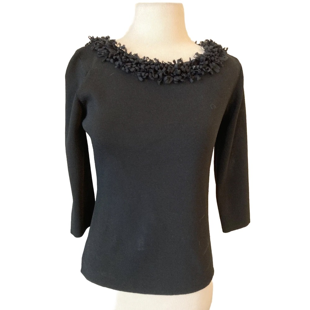 Joseph A Sweater Black Size Small 3/4‎ Sleeve